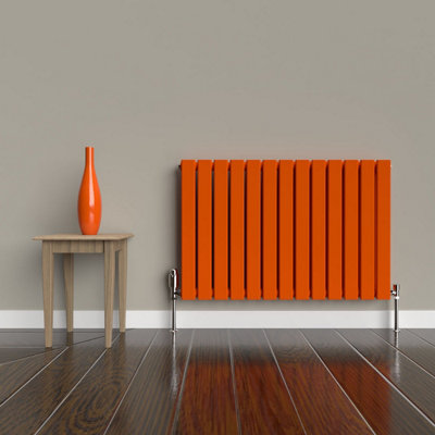 B&Q -  Flat Horizontal Coloured Radiator Sunburst Orange 600mm X 910mm DoubleLux Flat-600-910Dso