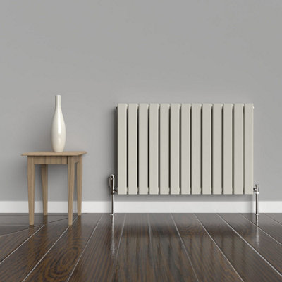 B&Q -  Flat Horizontal Coloured Radiator Stone White 600mm X 910mm DoubleLux Flat-600-910Dsw