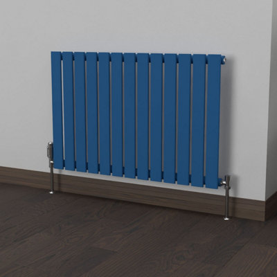 B&Q -  Flat Horizontal Coloured Radiator Galaxy Blue 600mm X 910mm Single612W (2088 Btu)