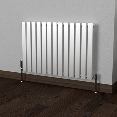 B&Q -  Flat Horizontal Coloured Radiator Metallic Silver 600mm X 910mm Single Panel.