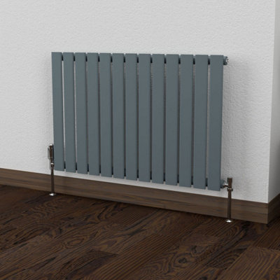 B&Q -  Flat Horizontal Coloured Radiator Slate Grey 600mm X 910mm (Single)