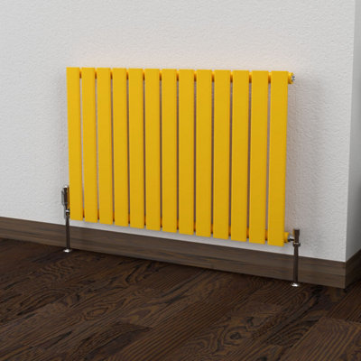 B&Q -  Flat Horizontal Coloured Radiator Sunflower Yellow 600mm X 910mm (Single)