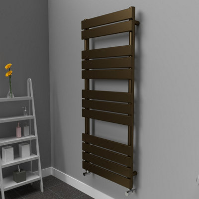 B&Q -  Flat Coloured Towel Radiator Antique Brass 1200mm X 500mm575W (1963 Btu)