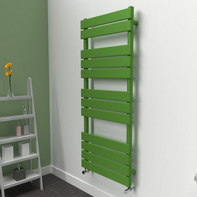 B&Q -  Flat Coloured Towel Radiator Apple Green1200mm X 500mm