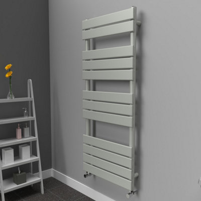 B&Q -  Flat Coloured Towel Radiator Dove Grey 1200mm X 500mm575W (1963 Btu)