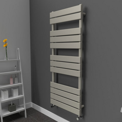 B&Q -  Flat Coloured Towel RadiatorDune Grey1200mm X 500mm