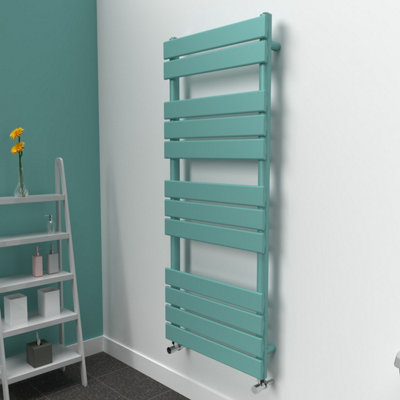 B&Q -  Flat Coloured Towel Radiator Light Aqua Green1200mm X 500mm575W (1963 Btu)
