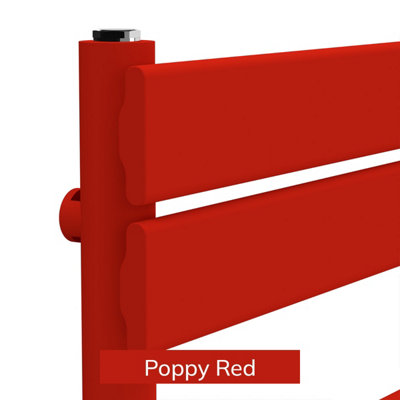 B&Q -  Flat Coloured Towel RadiatorPoppy Red1200mm X 500mm