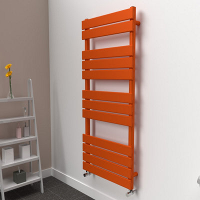 B&Q -  Flat Coloured Towel Radiator Ftow-1200-500So Sunburst Orange 1200mm X 500mm