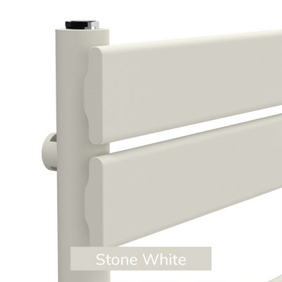 B&Q -  Flat Coloured Towel Radiator Stone White 1200mm X 500mm Ftow-1200-500Sw