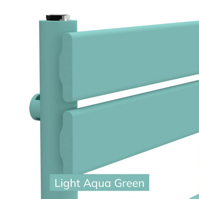 B&Q -  Flat Coloured Towel Radiator Light Aqua Green1200mm X 600mmMild Steel663W (2261 Btu)