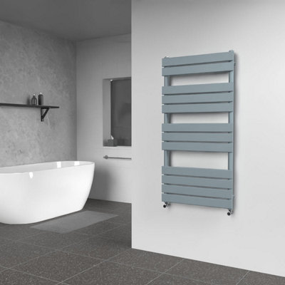 B&Q -  Flat Coloured Towel RadiatorPebble Grey1200mm X 600mm
