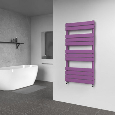 B&Q -  Flat Coloured Towel Radiator Pretty Plum Purple 1200mm X 600mmFtow-1200-600Sw
