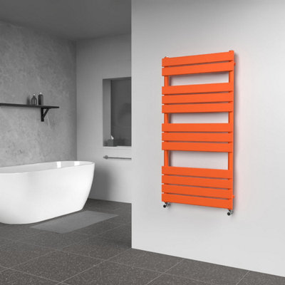 B&Q -  Flat Coloured Towel Radiator Sunburst Orange1200mm X 600mmDesigner Wall-Mounted Radiator