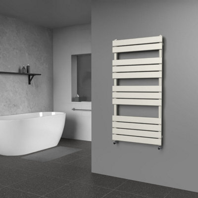 B&Q -  Flat Coloured Towel Radiator Stone White1200mm X 600mm663W (2261 Btu)