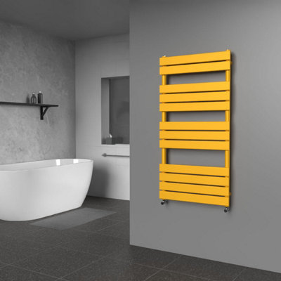 B&Q -  Flat Coloured Towel RadiatorSunflower Yellow1200mm X 600mm