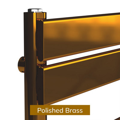 B&Q -  Flat Towel Radiator Polished Brass 800mm X 600mmFtow-800-600Pb