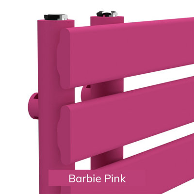 B&Q -  Open Flat Coloured Towel Radiator Barbie Pink 1180mm X 500mmHydronic1857 Btu (544W)