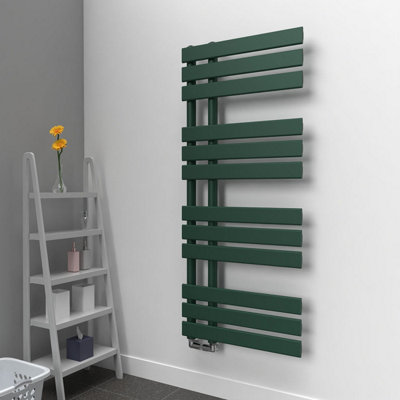 B&Q -  Open Flat Coloured Towel RadiatorBritish Racing Green1180mm X 500mm