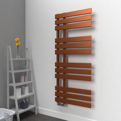 B&Q -  Open Flat Coloured Towel Radiator Metallic Copper 1180mm X 500mmOftow-1180-500Mc