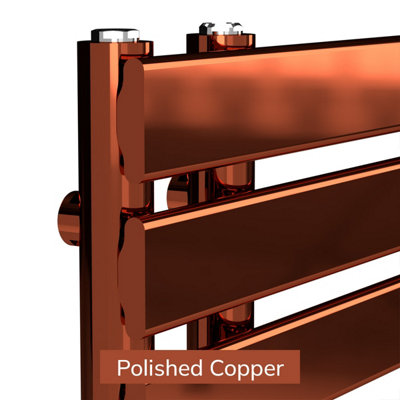 B&Q -  Open Flat Coloured Towel Radiator Polished Copper 1180mm X 500mmHydronic