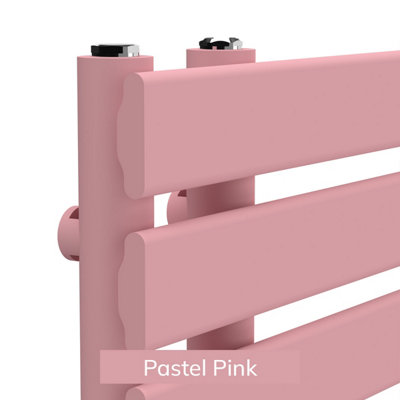 B&Q -  Open Flat Coloured Towel RadiatorPastel Pink1180mm X 500mm.