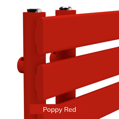 B&Q -  Open Flat Coloured Towel RadiatorPoppy Red1180mm X 500mm