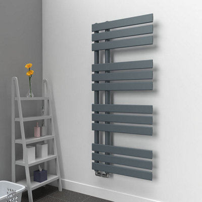 B&Q -  Open Flat Coloured Towel Radiator Slate Grey 1180mm X 500mmOftow-1180-500Sg