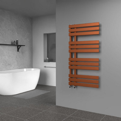 B&Q -  Open Flat Coloured Towel RadiatorMetallic Copper1180mm X 600mm622W (2123 Btu)