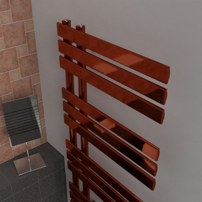 B&Q -  Open Flat Coloured Towel RadiatorPolished Copper1180mm X 600mm
