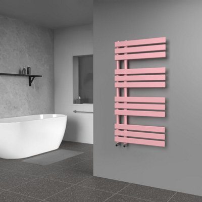 B&Q -  Open Flat Coloured Towel RadiatorPastel Pink1180mm X 600mm