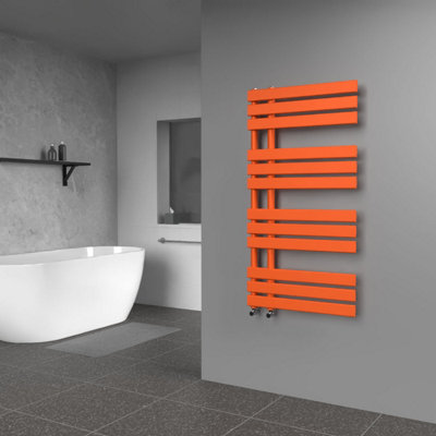 B&Q -  Open Flat Coloured Towel Radiator Sunburst Orange1180mm X 600mmHydronic Mild Steel