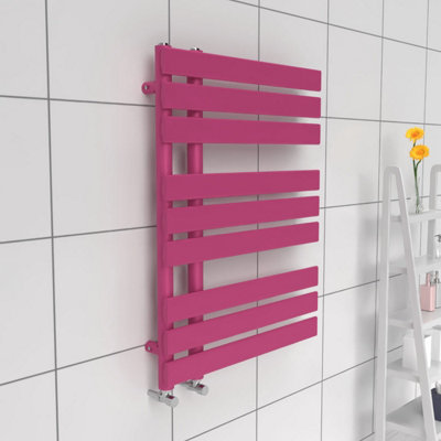 B&Q -  Open Flat Towel Radiator Barbie Pink800mm X 600mm455W (1554 Btu)
