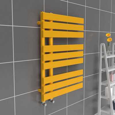 B&Q -  Open Flat Towel Radiator Sunflower Yellow800mm X 600mm455W (1554 Btu)