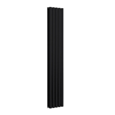 B&Q -  Oval Coloured Vertical RadiatorSpace Black1600mm X 300mm (Double)