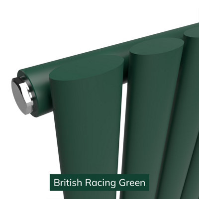 B&Q -  Oval Coloured Vertical RadiatorBritish Racing Green1600mm X 300mm (Single)