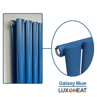 B&Q -  Oval Coloured Vertical RadiatorGalaxy Blue 1600mm X 300mm (Single)