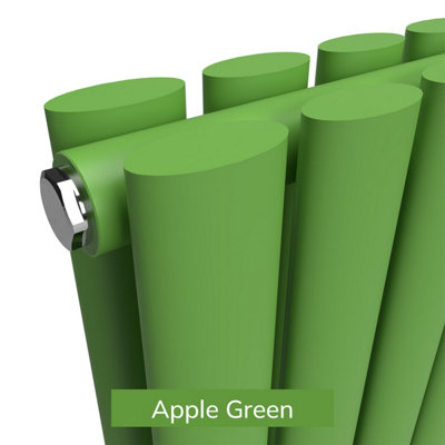 B&Q -  Oval Coloured Vertical RadiatorApple Green1600mm X 420mmDouble Panel