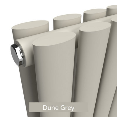 B&Q -  Oval Coloured Vertical Radiator Dune Grey 1600mm X 420mm Double