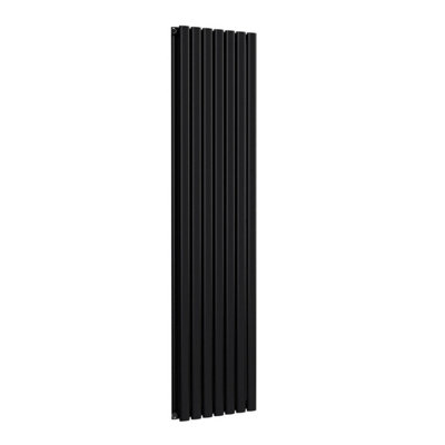 B&Q -  Oval Coloured Vertical Radiator Space Black 1600mm X 420mm Double1351W (4611 Btu)