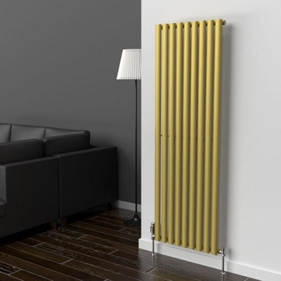 B&Q -  Oval Coloured Vertical RadiatorMetallic Gold1600mm X 540mm (Single)