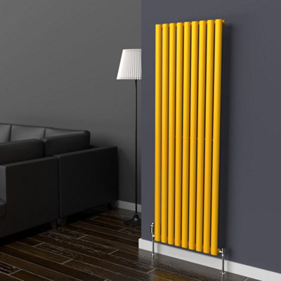 B&Q -  Oval Coloured Vertical Radiator Sunflower Yellow 1600mm X 540mmSingle