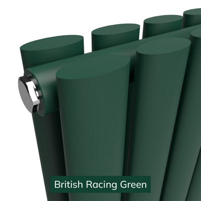 B&Q -  Oval Coloured Vertical RadiatorBritish Racing Green1800mm X 300mm (Double)