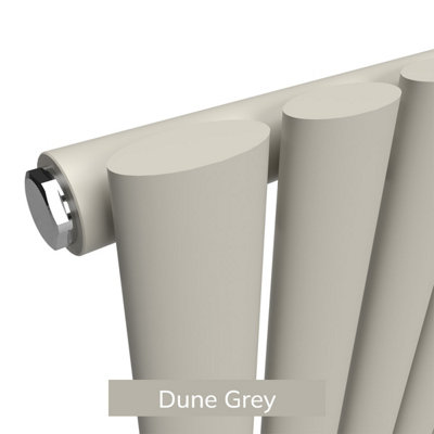 B&Q -  Oval Coloured Vertical Radiator Dune Grey 1800mm X 300mm Single Panel