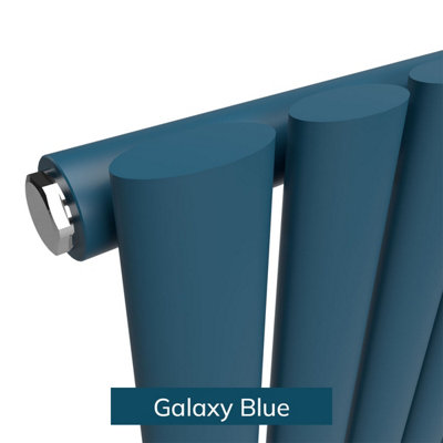 B&Q -  Oval Coloured Vertical Radiator Galaxy Blue 1800mm X 300mmSingle Panel