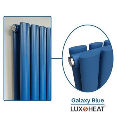 B&Q -  Oval Coloured Vertical Radiator Galaxy Blue1800mm X 420mm Double