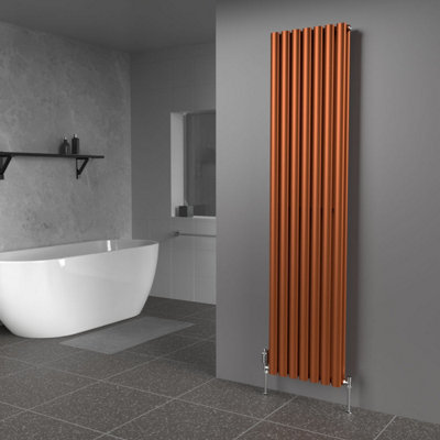 B&Q -  Oval Coloured Vertical RadiatorMetallic Copper1800mm X 420mmDouble Panel