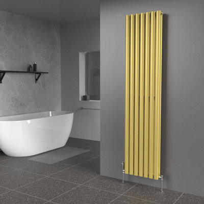 B&Q -  Oval Coloured Vertical RadiatorMetallic Gold1800mm X 420mmDouble Panel