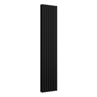 B&Q -  Oval Coloured Vertical RadiatorSpace Black1800mm X 420mmDouble Panel