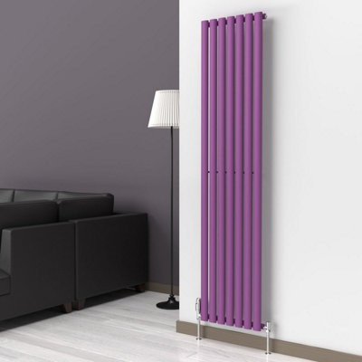 B&Q -  Oval Coloured Vertical RadiatorPretty Plum Purple1800mm X 420mm (Single)